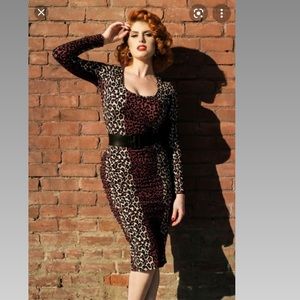 Deadly dames hot rod wiggle leopard dress PUG